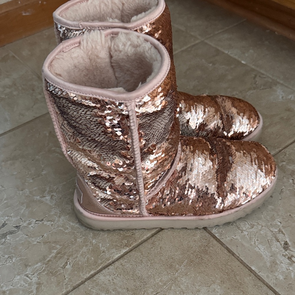 UGG Rose Gold Sequin Boots